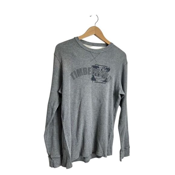 Timberland Long Sleeve Shirt Size Large Gray Crewneck Pullover - Picture 5 of 8